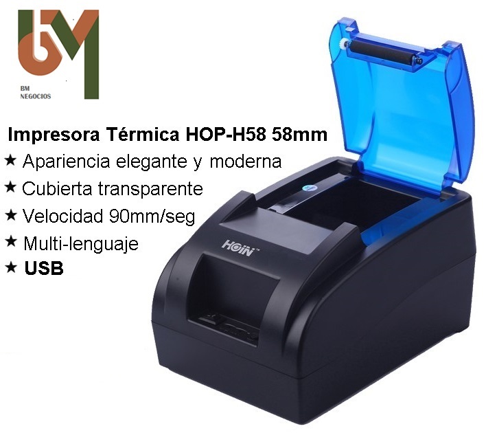 Imprimante de Caisse USB ESC/ POS 58mm Ticket Thermique Excelvan HOP-H58  pour Windows/ Linux Noir - Cdiscount Informatique